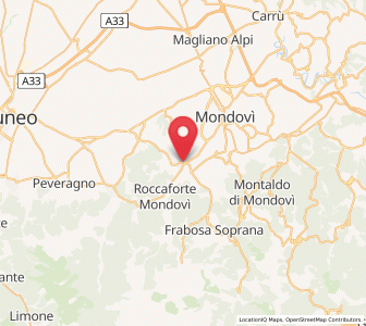 Map of Villanova Mondovì, Piedmont