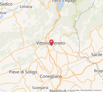 Map of Vittorio Veneto, Veneto