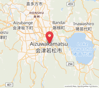 Map of Aizu-Wakamatsu, Fukushima