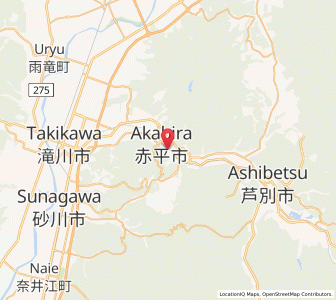 Map of Akabira, Hokkaido
