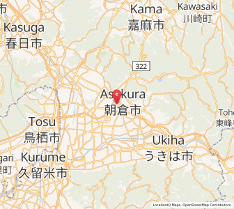 Map of Amagi, Fukuoka
