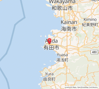 Map of Arida, Wakayama