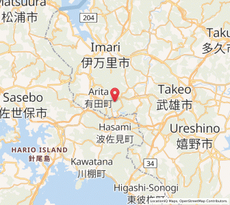 Map of Arita, Saga