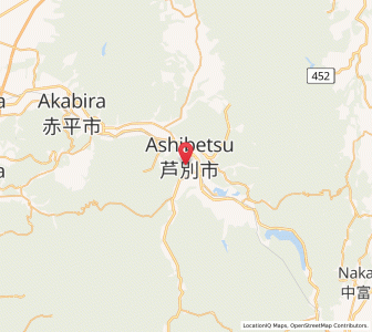 Map of Ashibetsu, Hokkaido