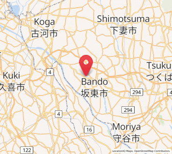 Map of Bandō, Ibaraki