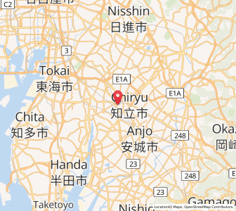 Map of Chiryū, Aichi