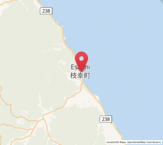Map of Esashi, Hokkaido