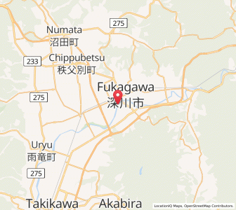 Map of Fukagawa, Hokkaido
