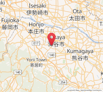 Map of Fukaya, Saitama
