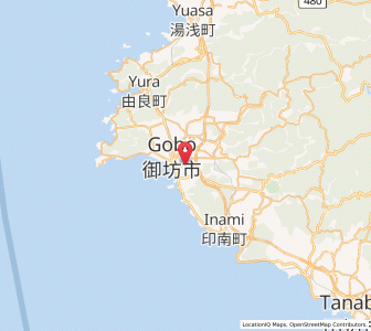 Map of Gobō, Wakayama