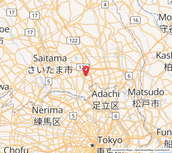 Map of Hatogaya-honchō, Saitama