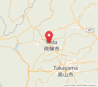Map of Hida, Gifu