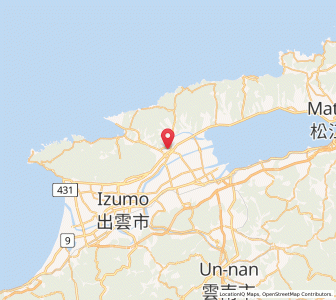 Map of Hiratachō, Shimane