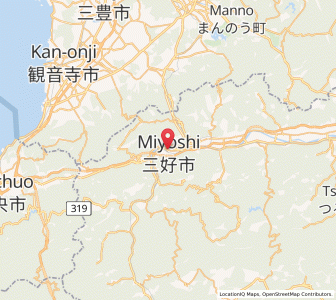 Map of Ikedachō, Tokushima