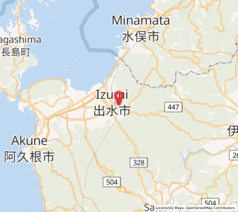 Map of Izumi, Kagoshima