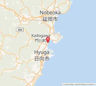 Map of Kadogawa, Miyazaki