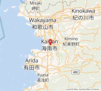 Map of Kainan, Wakayama