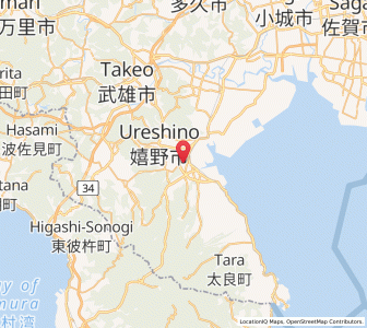 Map of Kashima, Saga