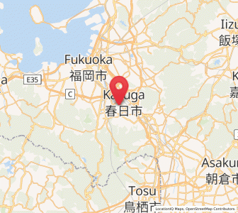 Map of Kasuga, Fukuoka