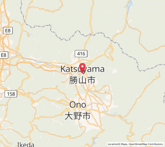 Map of Katsuyama, Fukui