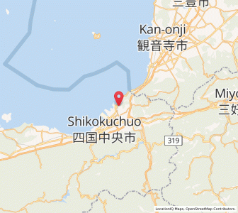 Map of Kawanoechō, Ehime