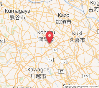Map of Kitamoto, Saitama