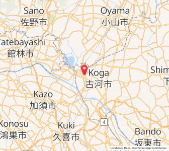 Map of Koga, Ibaraki