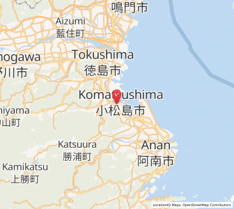 Map of Komatsushimachō, Tokushima