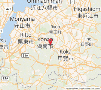 Map of Konan, Shiga