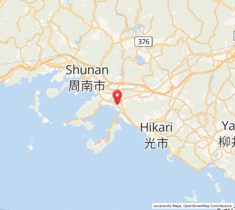 Map of Kudamatsu, Yamaguchi