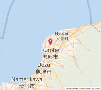 Map of Kurobe-shi, Toyama