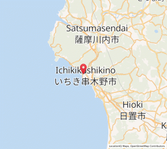 Map of Kushikino, Kagoshima