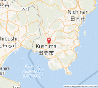 Map of Kushima, Miyazaki