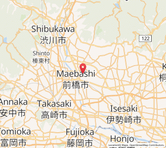 Map of Maebashi, Gunma