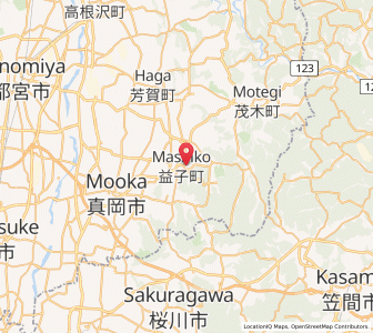 Map of Mashiko, Tochigi