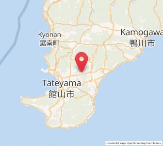Map of Minamibōsō, Chiba