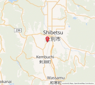 Map of Minamishibetsuchō, Hokkaido