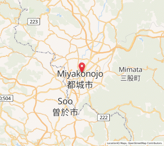 Map of Miyakonojō, Miyazaki