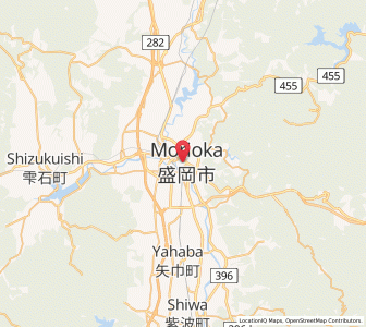 Map of Morioka, Iwate