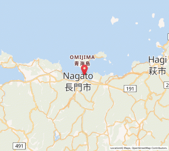 Map of Nagato, Yamaguchi