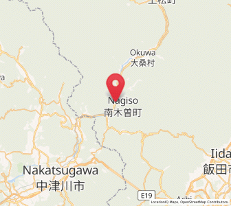 Map of Nagiso, Nagano