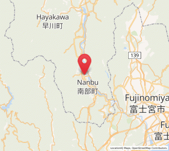 Map of Nambu, Yamanashi