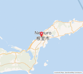 Map of Nemuro, Hokkaido