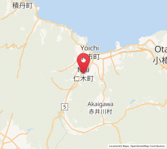 Map of Niki, Hokkaido