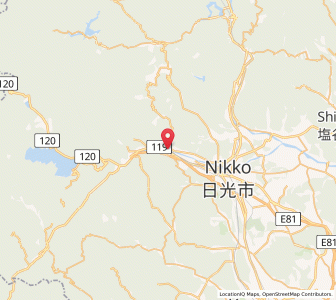 Map of Nikkō, Tochigi
