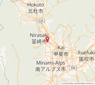 Map of Nirasaki, Yamanashi