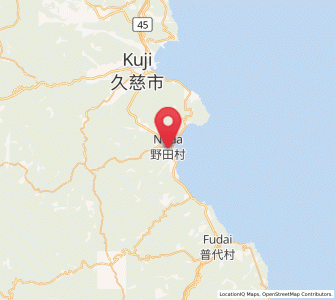 Map of Noda, Iwate