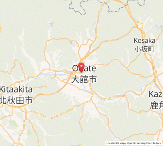 Map of Ōdate, Akita