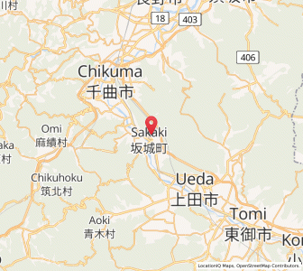 Map of Sakaki, Nagano