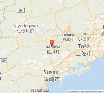 Map of Sakawa, Kochi